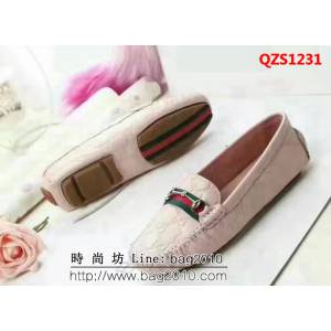 GUCCI古馳 頭層牛皮 時尚舒適 女士單皮鞋 QZS1231