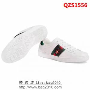GUCCI古馳 情侶款 經典爆款 白色真皮 低幫運動休閒鞋 QZS1556