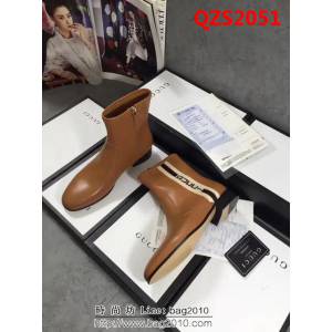 GUCCI古馳 最新款 高端時尚潮流休閒 牛皮女士短靴 QZS2051