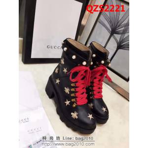 GUCCI古馳 2018新版熱賣 時尚潮流 電繡版7寸靴 QZS2221