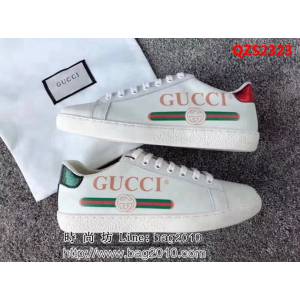 GUCCI古馳 專櫃同步 經典款 印花小白鞋 情侶款 QZS2323