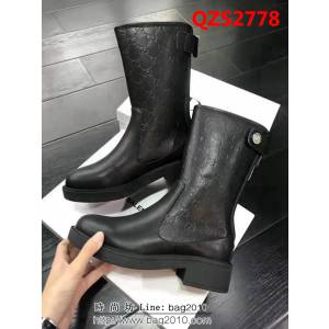 GUCCI古馳 2018秋冬季新款 靴筒壓花後拉鏈短靴 QZS2778