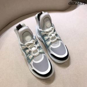 路易威登LV 2019爆款 LV經典Stellar 運動鞋 藍色Monogram牛仔布 高幫女休閒鞋  dsX2439