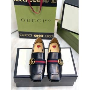gucci古馳2022新色全新升級版本原版胎小牛皮女鞋單皮鞋 dx2910