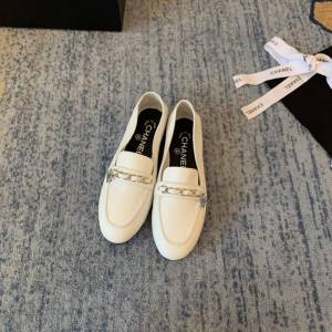 Chanel女鞋 香奈兒羊皮單皮鞋 2020早春新款鏈條logo單鞋  naq1038