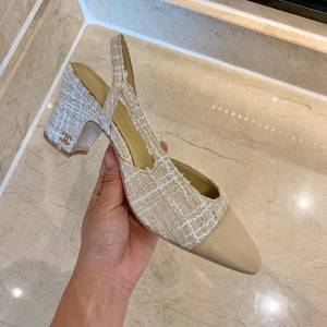 Chanel女鞋 香奈兒時尚經典涼鞋 Chanel中跟涼鞋  naq1084