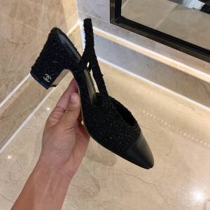 Chanel女鞋 香奈兒時尚經典涼鞋 Chanel中跟涼鞋  naq1094