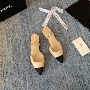 Chanel女鞋 香奈兒2020Cruise新款 小香單鞋 Chanel羊皮後空涼鞋  naq1123