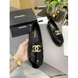Chanel女鞋 香奈兒高版本2020早春新款單鞋 Chanel羊皮平跟女皮鞋  naq1167
