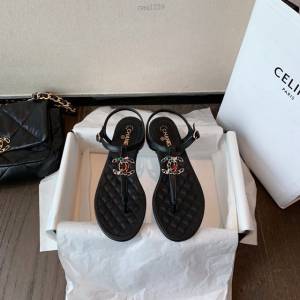 Chanel女鞋 香奈兒2020春夏新款夾趾涼鞋  naq1239