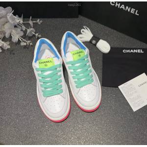 Chanel女鞋 香奈兒2020SS早春新款 糖果色休閒小白鞋 網紅明星同款  naq1261