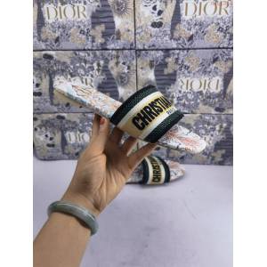 DIOR女鞋 迪奧飛織面料羊皮沙灘涼鞋 Dior真皮外穿拖鞋  naq1324
