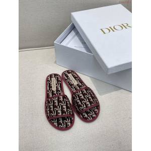 DIOR女鞋 迪奧2021專櫃新款戶外沙灘鞋 Dior天鵝絨家居拖  naq1451