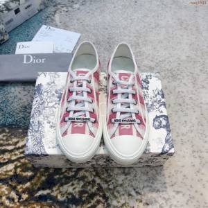 DIOR女鞋 迪奧2021專櫃新款立體刺繡墊腳板鞋 Dior彩虹系列刺繡系帶休閒鞋  naq1544