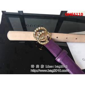 古馳CUCCI 爆款 頂級雙面頭層小牛皮 純銅珍珠扣高端女士皮帶 GHG1110