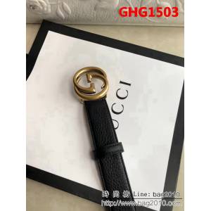 古馳CUCCI 全新設計系列 原版荔枝紋理 新logo復古設計皮帶 GHG1503