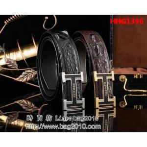 愛馬仕HERMES 無拼接肚皮 新款愛馬仕鋼扣鱷魚肚皮 高端男士皮帶 HHG1396