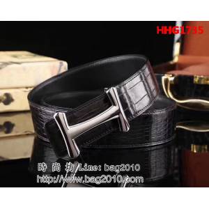 愛馬仕HERMES 私人訂制 鱷魚進口肚皮整條無接 高端男士皮帶 HHG1735