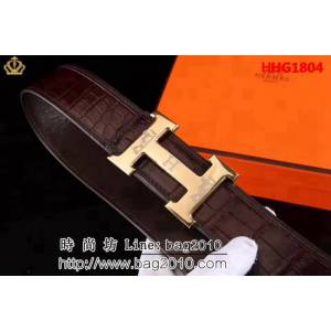 愛馬仕HERMES 鱷魚寸5系列 進口開背鱷魚腹皮 純手工 高端男士皮帶 HHG1804