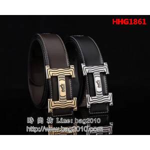 愛馬仕HERMES 精品五金扣頭 專櫃特色logo 2020新品 高端男士皮帶 HHG1861