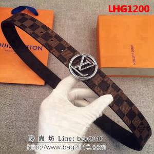 路易威登LV Louis Vuitton精選Monogram帆布 圓形LV logo的 男士皮帶 LHG1200