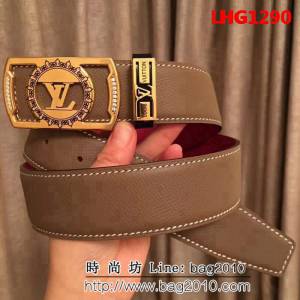 路易威登LV 義大利進口雙面手掌紋牛皮 奢華鑲鑽系列 高端男士皮帶 LHG1290