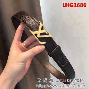 路易威登LV 自動平滑皮帶 精綱五金 原版象紋牛皮男士皮帶 LHG1686