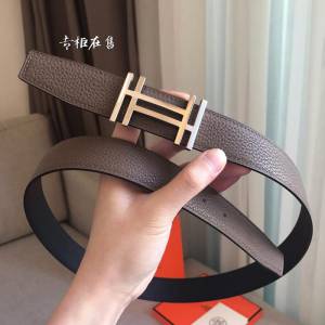 HERMES皮帶 雙面小牛皮 togo底皮 進口白夾心 雙面皮帶 愛馬仕男腰帶  hgh1915