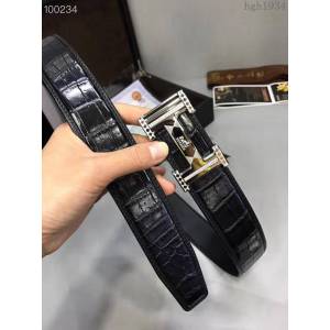 HERMES皮帶 A級進口鱷魚肚皮 全手工包邊 高品質 愛馬仕男腰帶  hgh1934