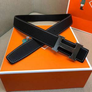 HERMES皮帶 原單正品 雙面原版皮 精品鋼扣 愛馬仕男士腰帶  hgh1995