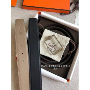 HERMES男士皮帶 愛馬仕OSCAR BELT BUCKLE皮帶 愛馬仕雙面小牛皮腰帶  jjp1116