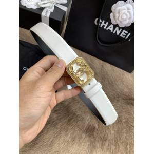 Chanel女士皮帶 香奈兒小香鑽圈雙面用小牛皮腰帶  jjp1173