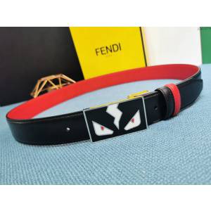 FENDI腰帶 芬迪閃電琺瑯扣怪獸雙面牛皮腰帶  jjp1579