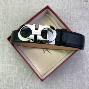 菲拉格慕男士皮帶 Ferragamo雙面牛皮紋理腰帶  jjp1918