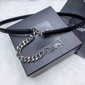 Saint Laurent女士皮帶 聖羅蘭YSL鏈條五金小牛皮腰帶  jjp2143