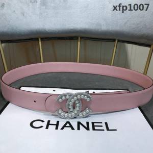 CHANEL香奈兒 18新款 CC珍珠水鑽扣 30MM精品光滑優雅皮帶 小紅書火爆款  xfp1007