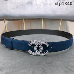 CHANEL香奈兒 19早春新款 明星劉雯同款 水鑽珍珠logo扣 絨面面料 女款皮帶  xfp1340