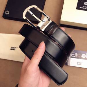 MONTBLANC皮帶 萬寶龍米蘭時裝周新款 專櫃原單 MONTBLANC男士牛皮腰帶  xfp2127
