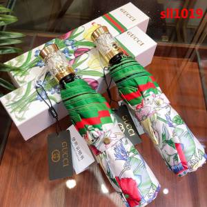 GUCCI古馳 專櫃夏季新款 全自動折疊晴雨傘 花卉圖案 防雨防紫外線隔熱傘  sll1019