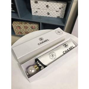 CHANEL香奈兒傘 火爆新款 山茶花搭配經典的香奈兒LOGO 珍珠球手柄 晴雨傘 防曬隔熱 防紫外線  zm1058