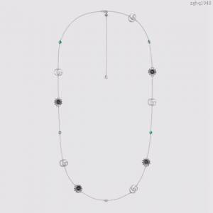 GUCCi飾品 古馳首飾 Gucci泰銀logo藍耀石毛衣鏈  zgbq1048