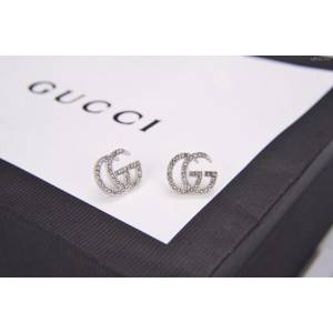 GUCCi飾品 古馳施華洛世奇水晶耳釘 925純銀針 Gucci耳飾耳環  zgbq1103