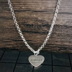 GUCCi飾品 古馳泰銀裝飾鏈條吊墜 Gucci愛心字母吊墜  zgbq1167