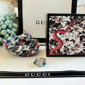 GUCCi飾品 古馳女戒指 Gucci雙G花朵鉚釘戒指  zgbq1188