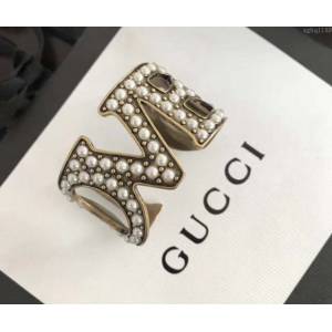 GUCCi飾品 古馳Love珍珠手鐲 Gucci施華洛淺色半邊珍珠手鐲  zgbq1189