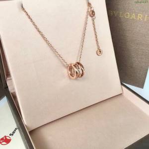 Bvlgari飾品 寶格麗鏤空項鏈 玫瑰金 白金  zgbq3123