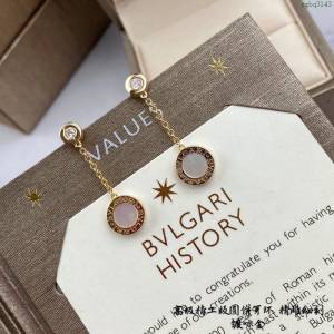 Bvlgari飾品 寶格麗新款925耳吊 火爆款寶格麗字母圓餅紐扣耳環  zgbq3143