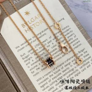 Bvlgari飾品 寶格麗精工咖啡陶瓷項鏈 925純銀項鏈  zgbq3361