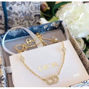 Dior飾品 迪奧經典熱銷款鑲鑽手鏈項鏈 套裝  zgd1042