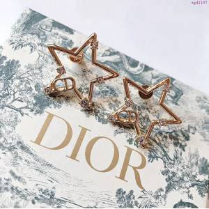 Dior飾品 迪奧經典熱銷款五角星吊水鑽cd耳釘  zgd1107